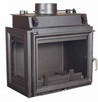 Wasserf�hrender Kamineinsatz, Heizeinsatz 12 kW - Seitenglas links