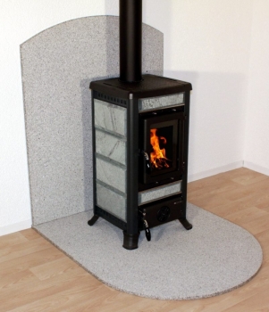 Funkenschutzplatte Rundbogen Granit F02d - 100 x 100 cm