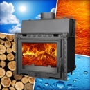 Wasserf�hrender Kamineinsatz, Heizeinsatz 14,8 kW mit Schamotte