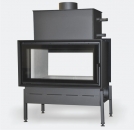 Wasserf�hrender TUNNEL Kamineinsatz Bef TWIN AQUATIC Black/Silver - 22 kW