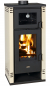 Preview: EEK A+ Kaminofen mit Backfach PRITY K2 GT F creme – 8,1kW