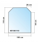 Preview: Sechseck 100x110cm Glas weiß - Funkenschutzplatte Kaminbodenplatte Glasplatte Unterlage Ofen