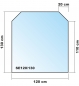 Mobile Preview: Sechseck 120x130cm Glas weiß - Funkenschutzplatte Kaminbodenplatte Glasplatte Ofen Kamin Unterlage