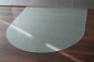 Preview: Rundbogen *Frosty* 120x140cm - Funkenschutzplatte Milchglas Kaminbodenplatte Glasplatte