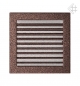 Preview: Kamin-Lüftungsgitter, 22x22cm schwarz/kupfer – mit Lamellen