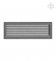 Preview: Kamin-Lüftungsgitter, 17x49cm , Rillendesign, schwarz/silber –  mit Lamellen