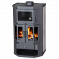 Preview: EEK A Kaminofen mit Backfach+Herdplatte Victoria Taro 2F, schwarz – 9,53 kW