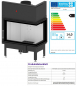 Preview: EEK A+ - Eck-Kamineinsatz Albero AL14R.H DECO mit Seitenglas rechts -14kW