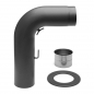 Preview: 150 mm - Rauchrohr Set rund gezogen mit Drosselklappe in Gussgrau
