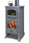 Preview: EEK A - Kaminofen mit Backfach und Herdplatte Cucina grau - 9,7kW
