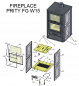 Preview: EEK A Wasserführender Kaminofen mit Backfach Prity FGW15, creme - 19,8 kW