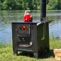 Preview: Garten-Backofen mit Herdplatte Gartenküche "Elise" Zeltofen Pizzaofen