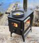 Preview: 3-Scheiben-Gartenofen "Hugo" mit Herdplatte, Zeltofen, Terrassenofen, Camping