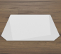 Preview: Sechseck 100x110cm Glas weiß - Funkenschutzplatte Kaminbodenplatte Glasplatte Unterlage Ofen