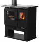 Preview: EEK A+ Premium-Holzherd, Beistellherd CS INOX links (Cerankochfeld + Edelstahlbackfach) -7,7 kW