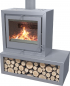Preview: EEK A+ Design-Kaminofen ISKRA L, gussgrau - 7,4kW