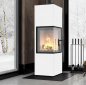 Preview: EEK A+ Eck-Kaminofen Hitze SIGA weiß, raumluftunabh. -6,5kW
