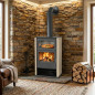 Preview: EEK A Kaminofen Victoria Modena F ivory mit Backfach + ext. Zuluft - 11,5 kW