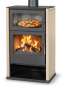 Preview: EEK A Kaminofen Victoria Modena F ivory mit Backfach + ext. Zuluft - 11,5 kW