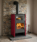 Preview: EEK A+ Kaminofen Victoria Regina F Rot mit Backfach + ext. Zuluft - 8,7 kW