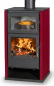 Preview: EEK A+ Kaminofen Victoria Regina F Rot mit Backfach + ext. Zuluft - 8,7 kW