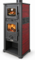 Preview: EEK A+ Kaminofen mit Backfach ROMA G bordeaux mit Keramikverkleidung - 8,3 kW