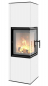 Preview: EEK A+ Eck-Kaminofen Hitze SIGA weiß, raumluftunabh. -6,5kW
