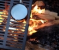 Preview: Klappbar Lagerfeuer Rost eckig / 45 x 29,5 x 16 cm (LxBxH) / Mit Tragetasche/Kochen & Braten über Lagerfeuer oder Feuerschale/Camping Picknick Outdoor BBQ Zusammenklappbar Klapprost