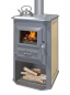 Preview: EEK A+ Kaminofen Pella G mit Herdplatte, creme - 5,4kW