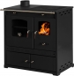 Preview: EEK A+ Küchenofen Holzherd Perfect ECO LUX schwarz, linke Version - 7,38 kW Dauerbrandherd
