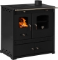 Preview: EEK A+ Küchenofen Holzherd Perfect ECO LUX schwarz, rechte Version - 7,38 kW Dauerbrandherd