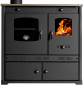 Preview: EEK A+ Küchenofen Holzherd Perfect ECO LUX schwarz, linke Version - 7,38 kW Dauerbrandherd