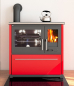 Preview: EEK A+ Küchenofen Holzherd Plamen 850 rot, linke Version - 8 kW Dauerbrandherd