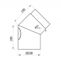 Preview: 200 mm - Rauchrohr Bogen 45° mit Tür 2-teilig geschweißt in Schwarz