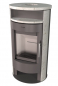 Preview: EEK A+ Runder Premium-Kaminofen TORONTO S Natursteinverkleidung, gussgrau - 6,3 kW