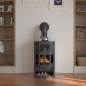 Preview: EEK A Kaminofen mit Backfach+Herdplatte Victoria Taro 2F, schwarz – 9,53 kW