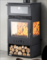 Preview: EEK A+ 3-Scheiben Panorama-Kaminofen Teba TKS-15 mit Backfach, dauerbrandfähig - 12,8 kW
