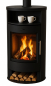 Preview: EEK A+ Runder Premium-Kaminofen TORONTO, schwarz - 6,3 kW