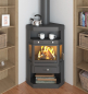 Preview: EEK A Eck-Kaminofen Victoria Panama, schwarz, dauerbrandfähig – 9kW