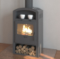 Preview: EEK A Kaminofen für Holz+Kohlefeuerung,  gussgrau – 6,6kW