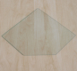 Preview: Fünfeck 110x110cm - Funkenschutzplatte Kaminbodenplatte Glasplatte