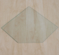 Preview: Fünfeck 100x100cm - Funkenschutzplatte Kaminbodenplatte Glasplatte