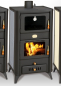 Preview: EEK A Wasserführender Kaminofen mit Backfach Prity FG W18R, graphite - 23,4 kW