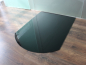 Preview: Segmentbogen 120x130cm Glasplatte schwarz - Funkenschutzplatte Kaminbodenplatte Ofenplatte
