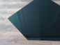 Preview: Fünfeck 125x125cm Glas schwarz - Funkenschutzplatte Kaminbodenplatte Glasplatte Ofenunterlage Kamin