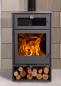 Preview: EEK A+ Kaminofen Juan Panadero NICE ECODESIGN mit Backfach - 8 kW Rauchrohr hinten