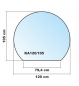 Preview: Kreisabschnitt 120x105cm - Funkenschutzplatte Kaminbodenplatte Glasplatte