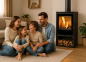 Preview: EEK A+ Kaminofen OSLO schwarz mit Designglas - 5,6 kW
