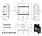 Preview: *EEK A - Eck-Kamineinsatz Kratki BLANKA 670/570/P/BS Seitenscheibe rechts - 11 kW