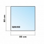 Preview: Quadrat 80x80cm Glas weiß - Funkenschutzplatte Kaminbodenplatte Glasplatte Ofenplatte